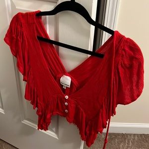 Red crop top
